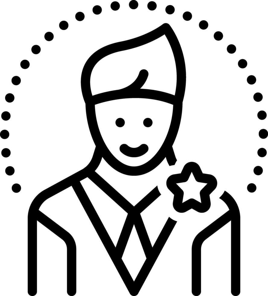 Black line icon for client vector