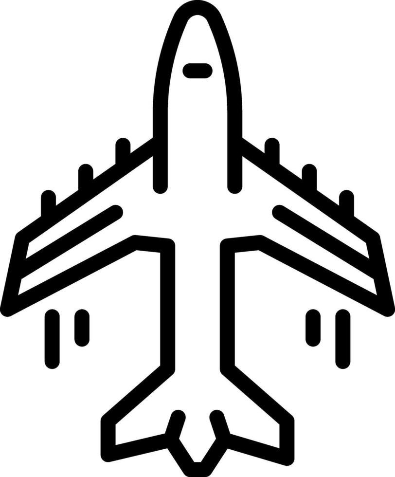 Black line icon for plane vector