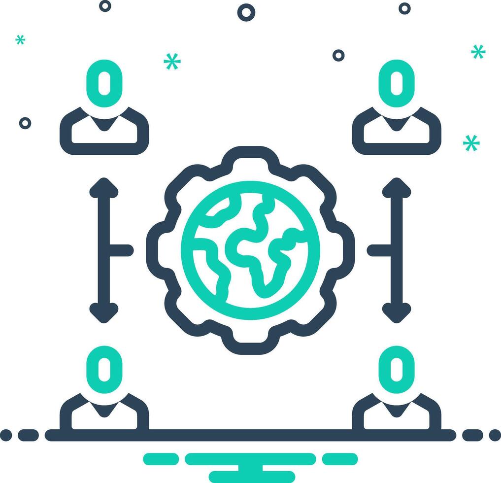 Mix icon for outsource vector