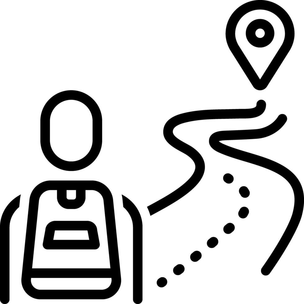 Black line icon for journey vector