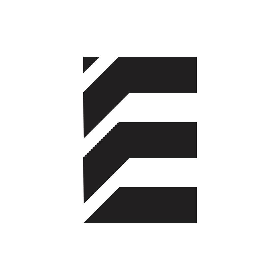 Letter E flat design with modern abstract monogram logo vector