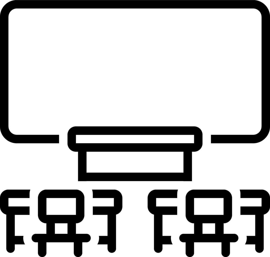Black line icon for classroom vector