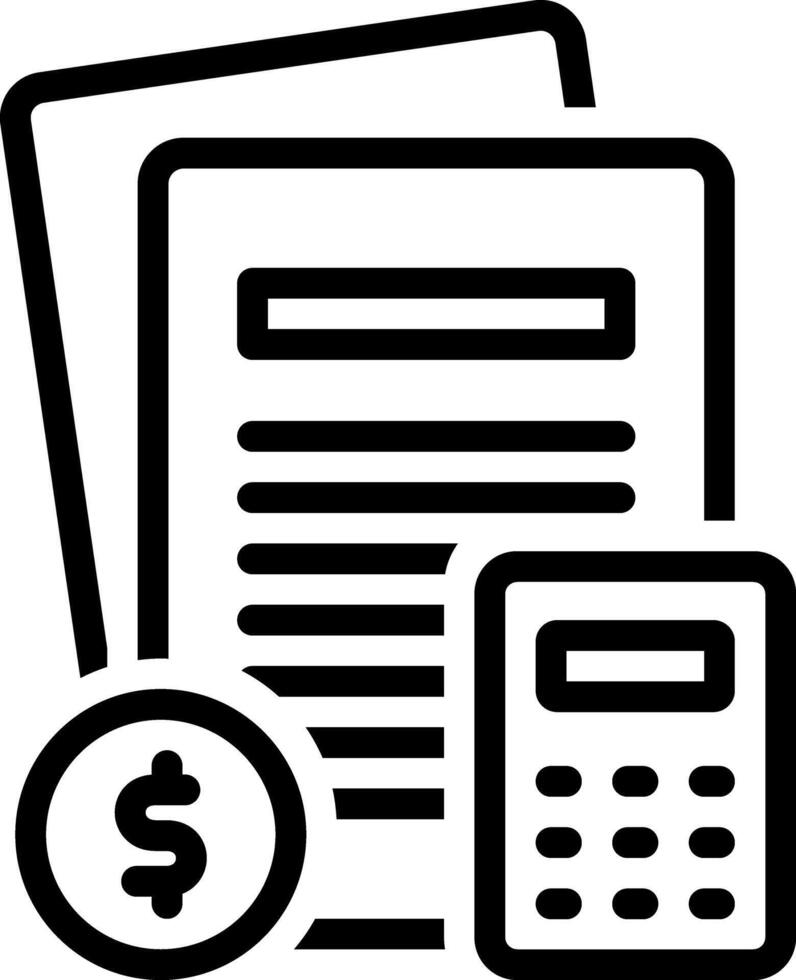 Black line icon for financial statement vector