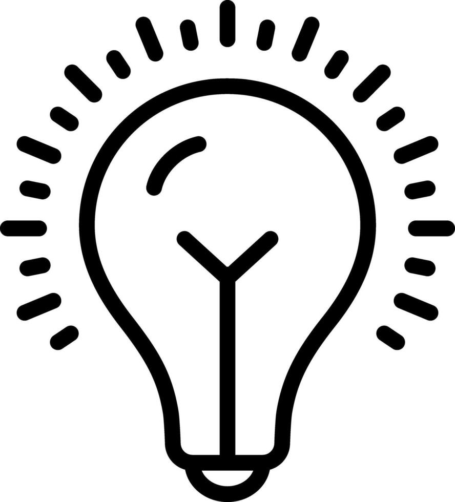 Black line icon for bulb light vector