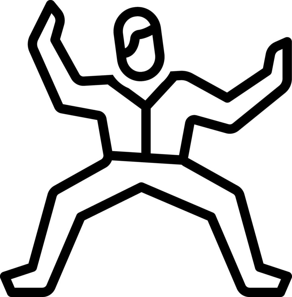 Black line icon for tai chi vector