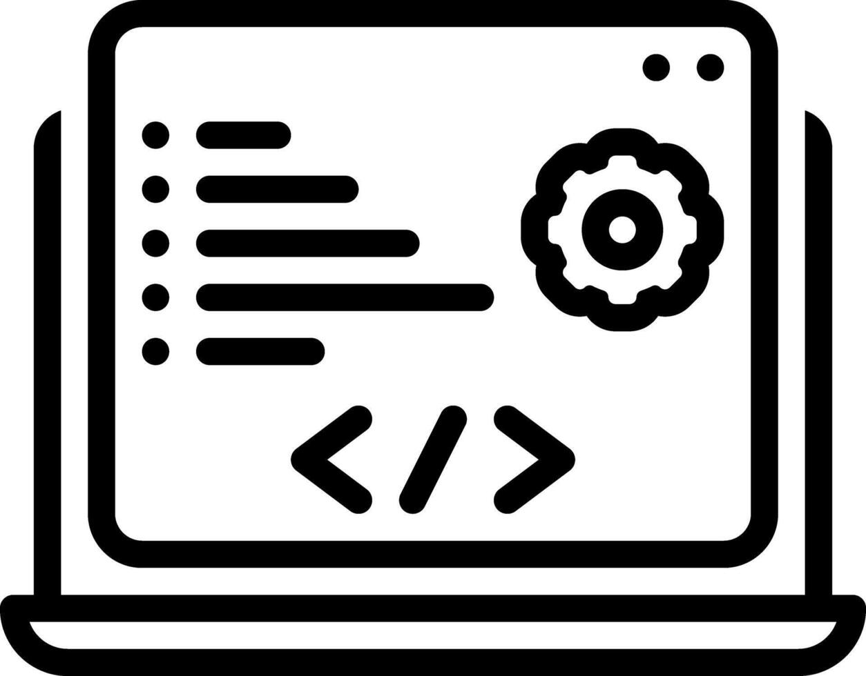 Black line icon for programming vector