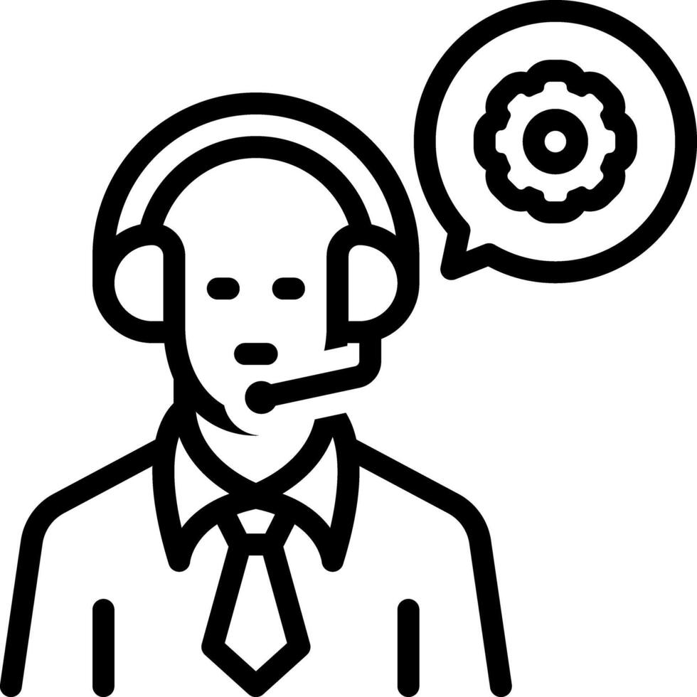 Black line icon for help vector