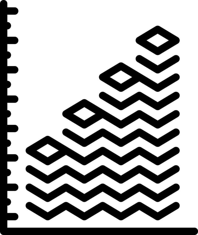 Black line icon for bar graph vector