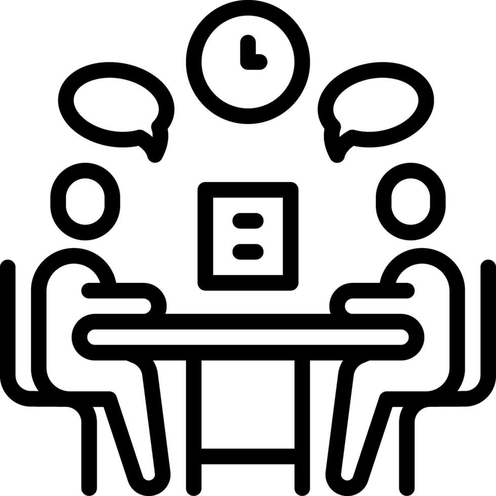 Black line icon for meet vector