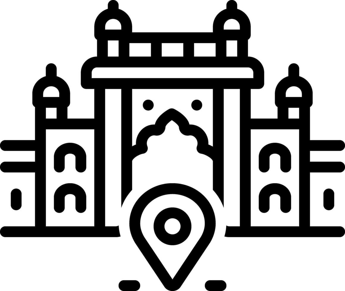 Black line icon for place vector