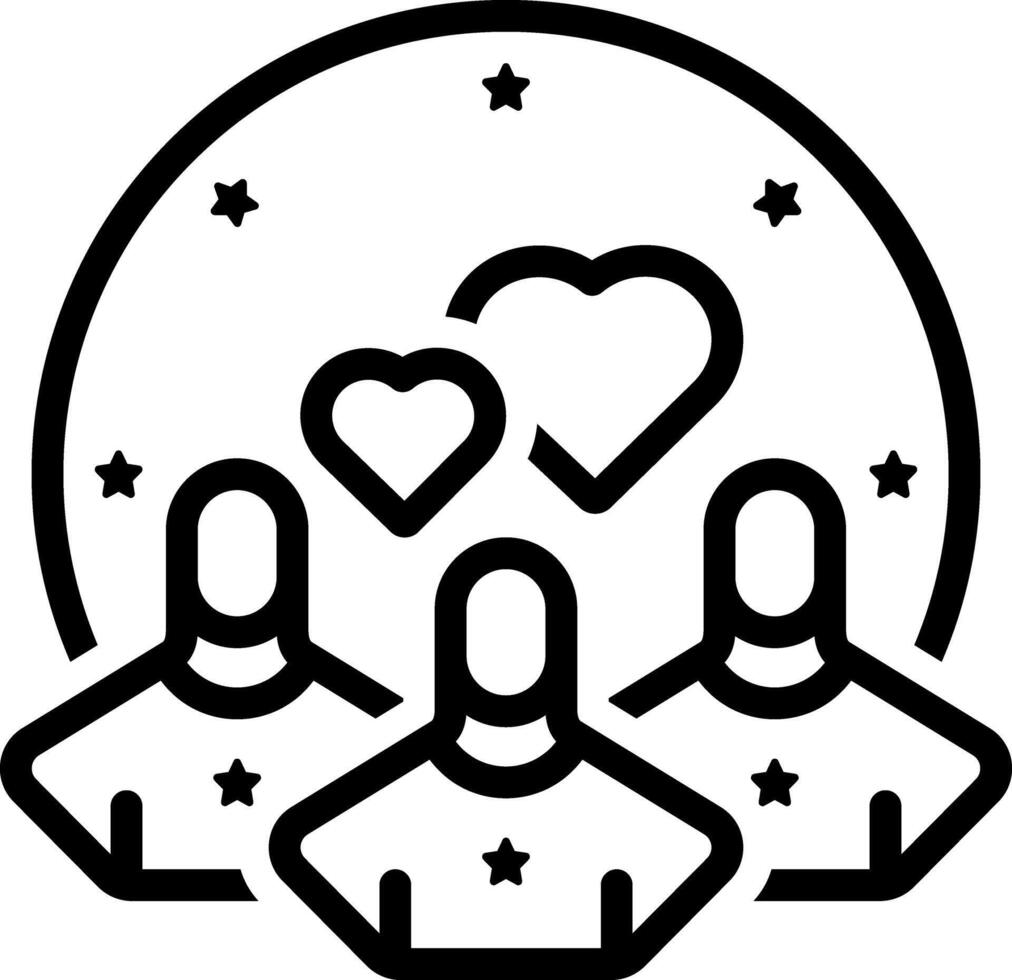Black line icon for inclusion vector