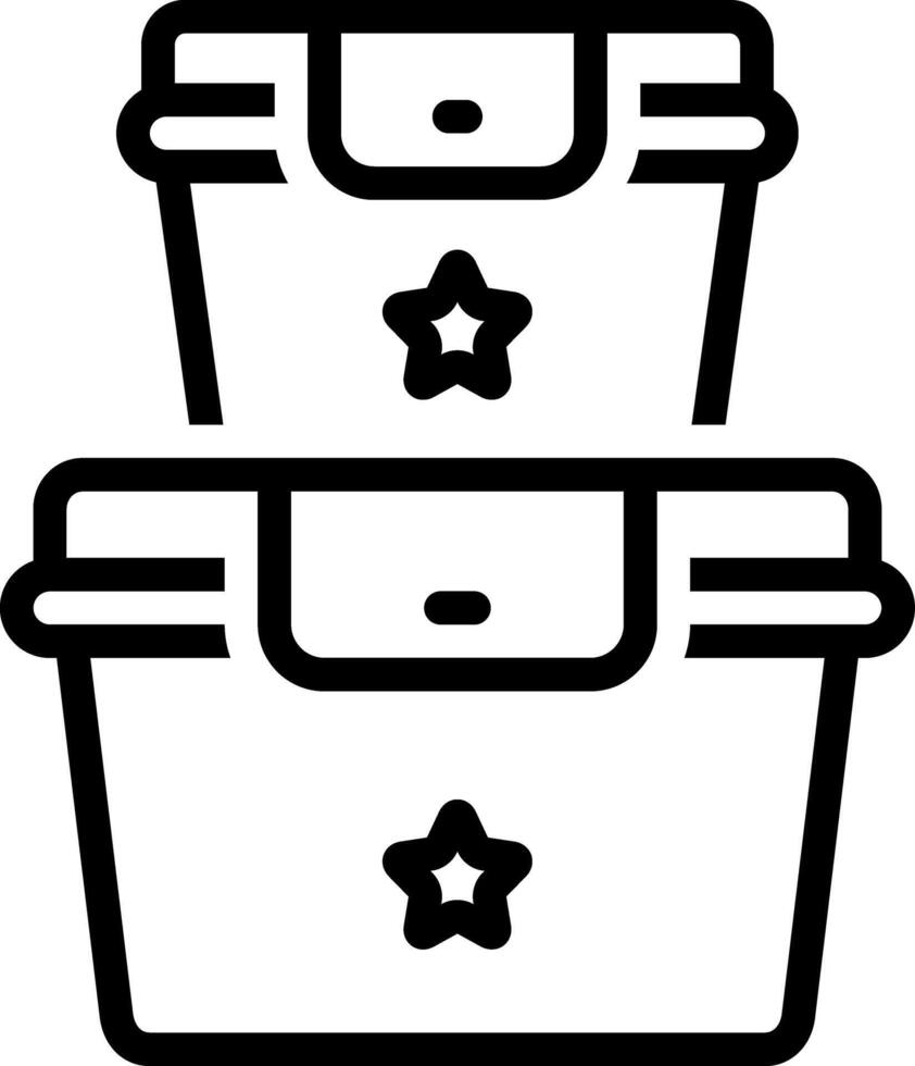 Black line icon for container vector