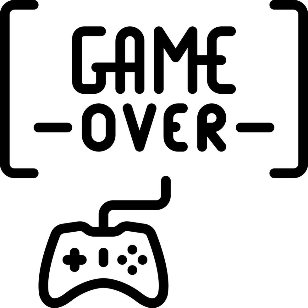 Black line icon for game over vector