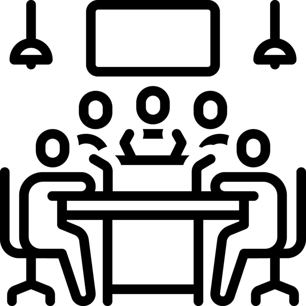 Black line icon for conference vector