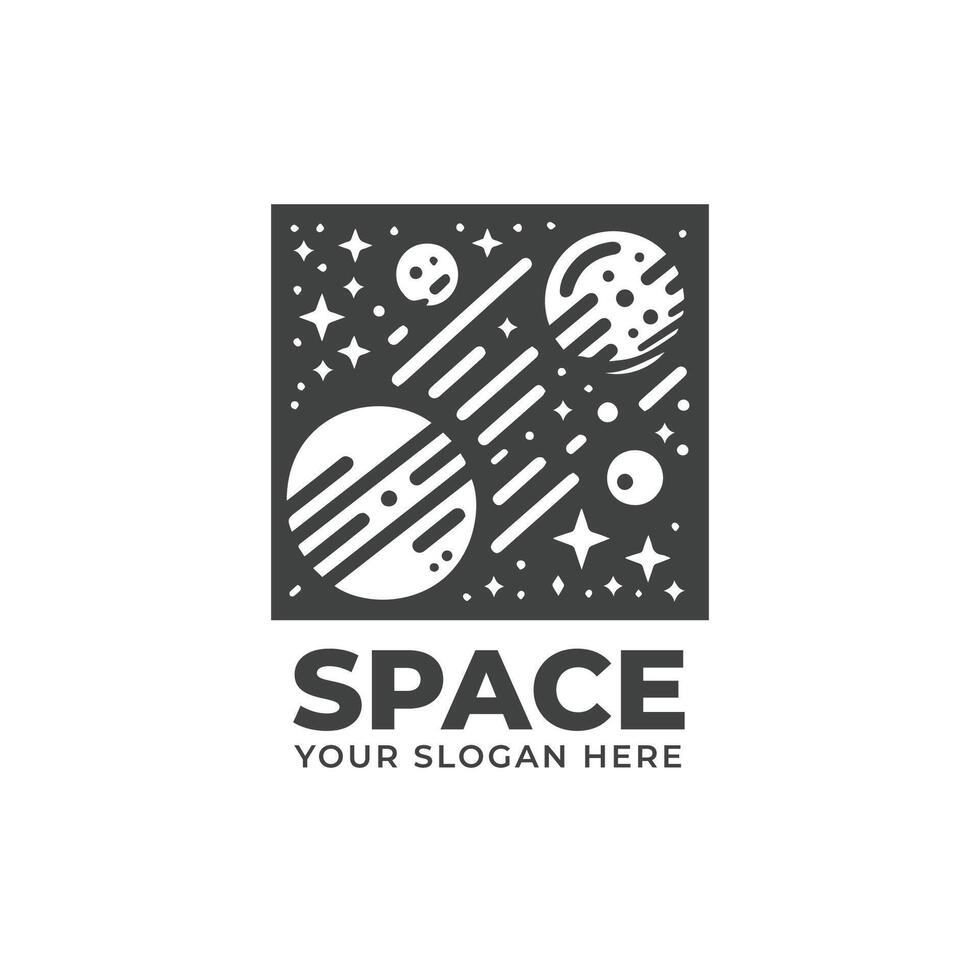 Monochrome space shuttle Logo Design vector