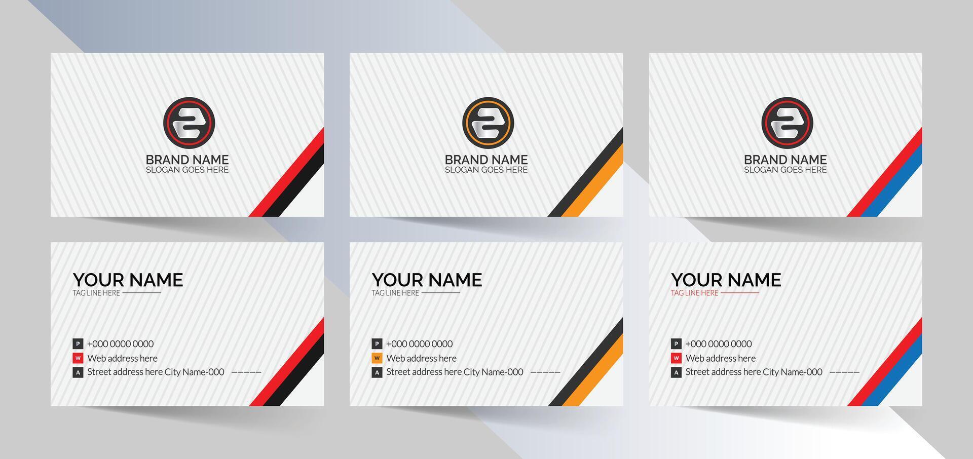 Business card template with a logo and colors vector