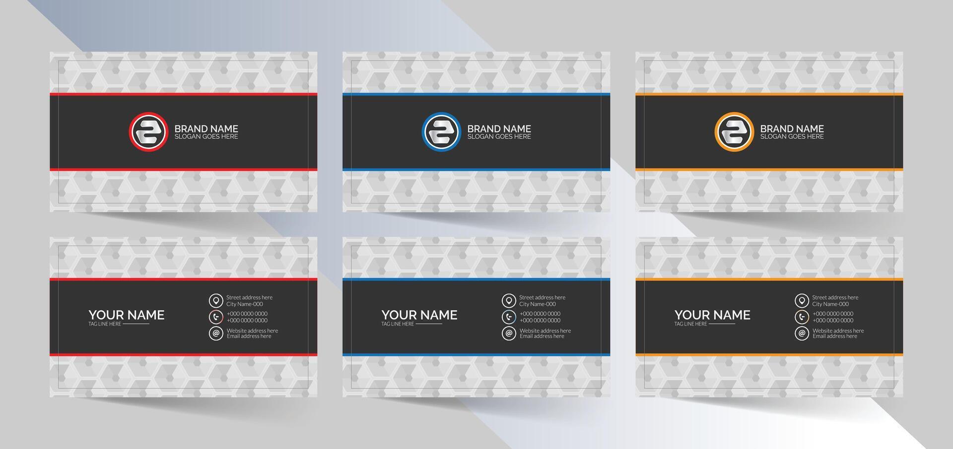 Modern business card set vector
