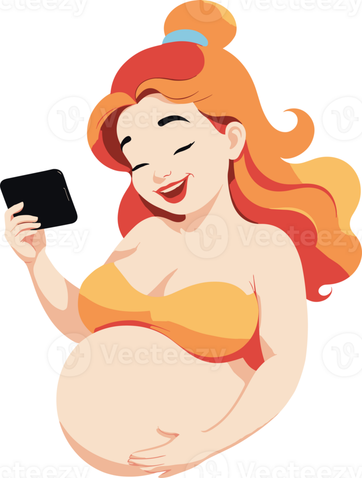 feliz grávida mulher com grande barriga relaxa e sorrisos, mãe clipart para estágios do gravidez, mãe, nascimento plano, preparando para aniversário, família, assistência médica, estresse alívio, fetal desenvolvimento, logotipo png