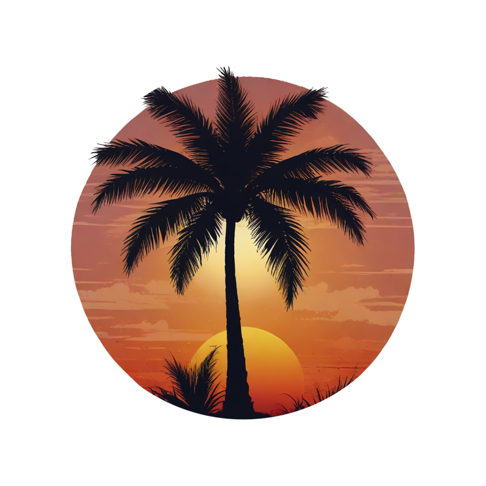 Set of retro sunsets in the style of the 80s and 90s. png