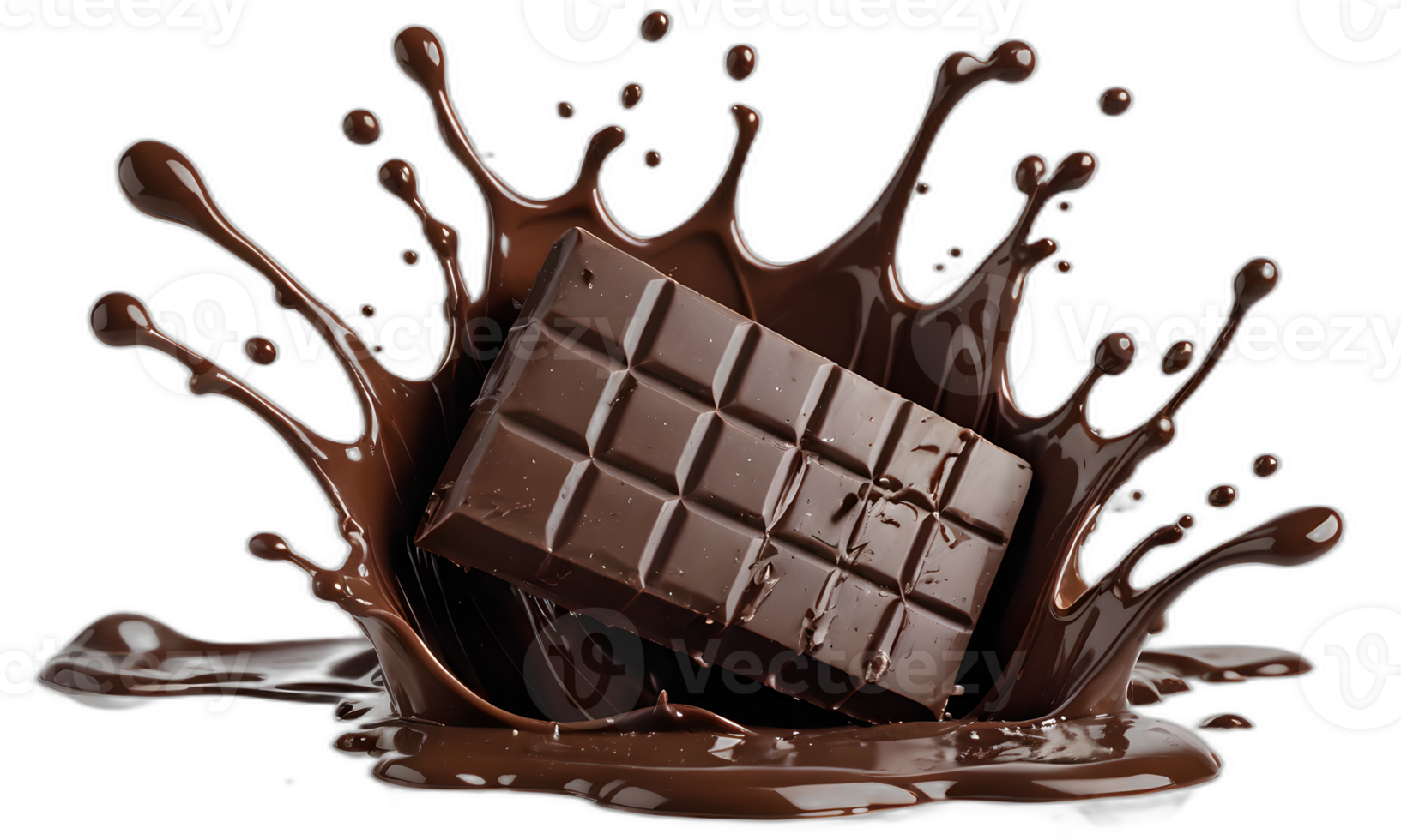 dark chocolate splash isolated with clipping path png