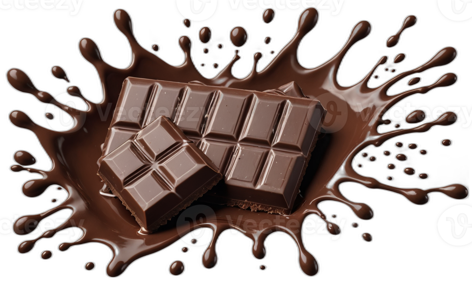 dark chocolate splash isolated with clipping path png