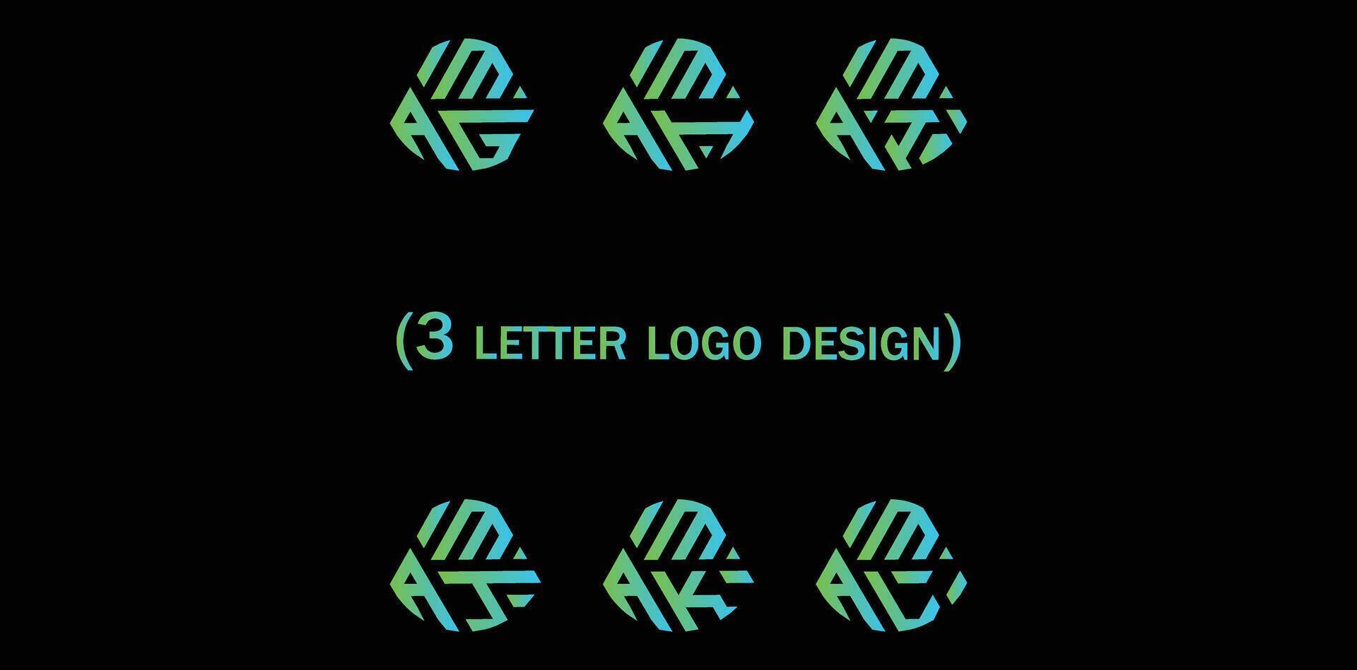 creativo 3 letra logo diseño,amg,amh,ami,amj,amk,aml, vector