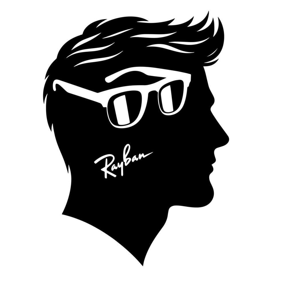 negro y blanco ilustración de moderno negro Gafas de sol vector