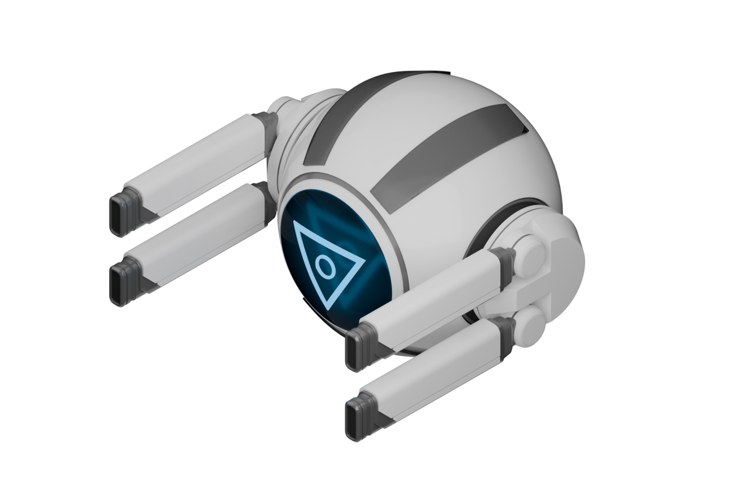 Spherical drone with beam gun png