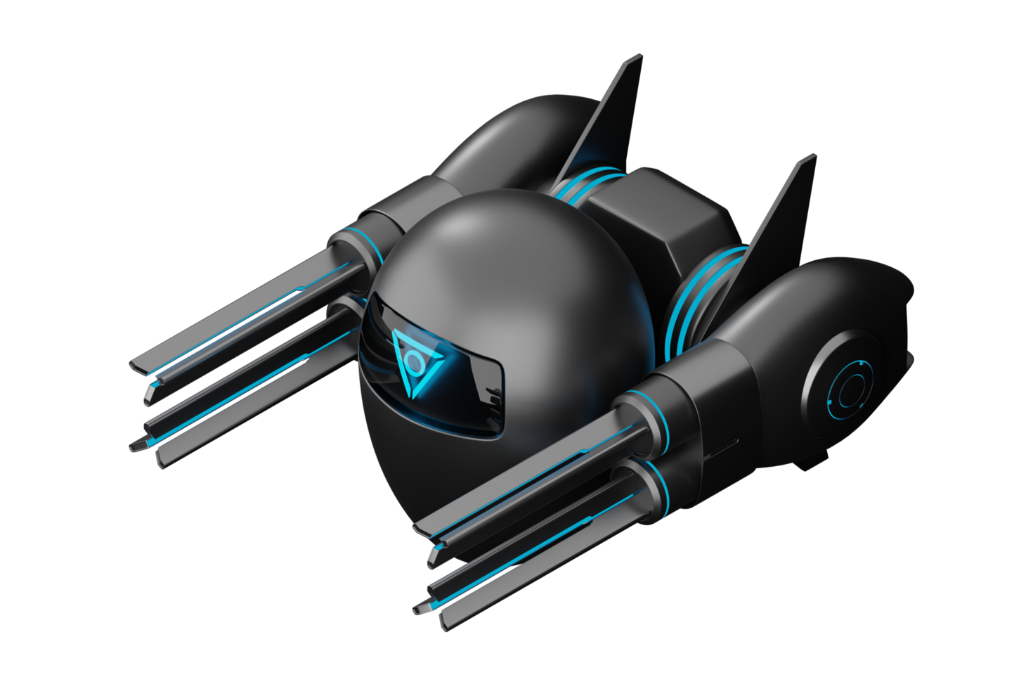 AI drone with wireless beam cannon png