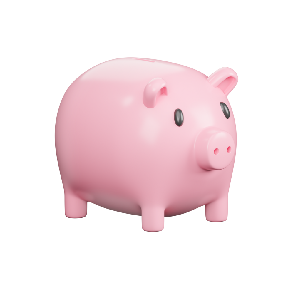 Pink piggy bank png