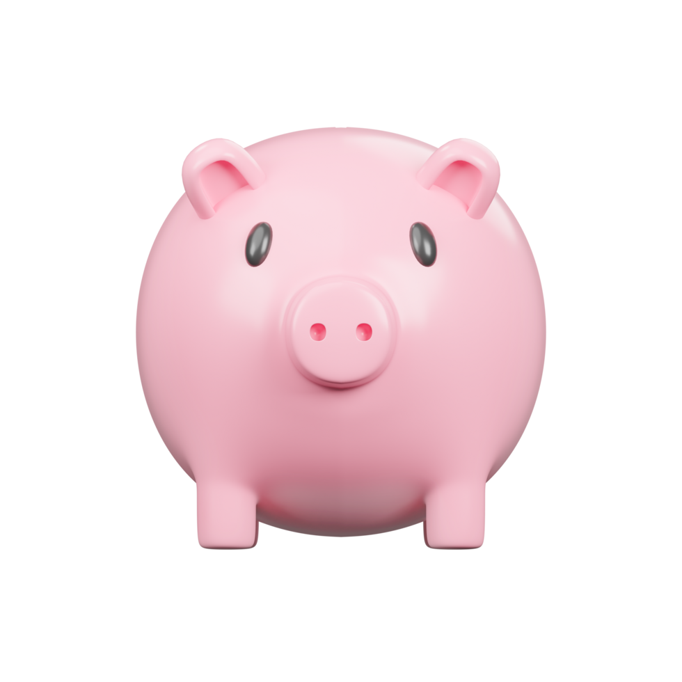 Pink piggy bank png