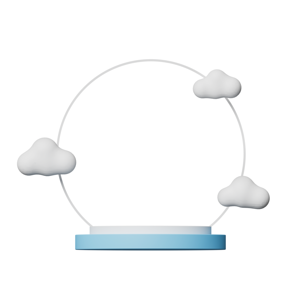 Minimalist podium with cloud png