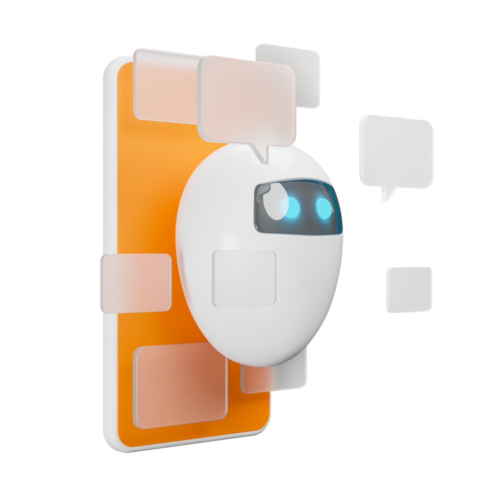 ai assistant et bulle discours, 3d illustration, ne pas , transparent Contexte png