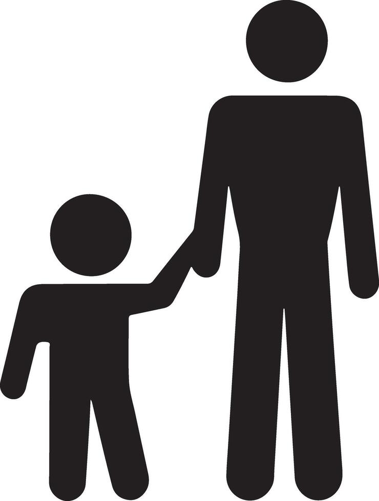 Flat design father and son silhouette vector