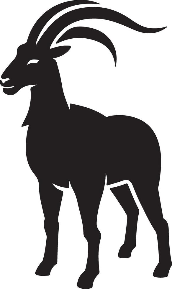 Flat design goat silhouette vector