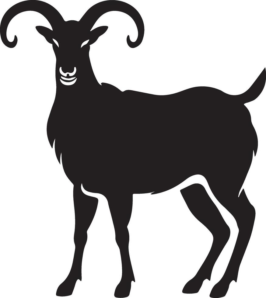 Flat design goat silhouette vector