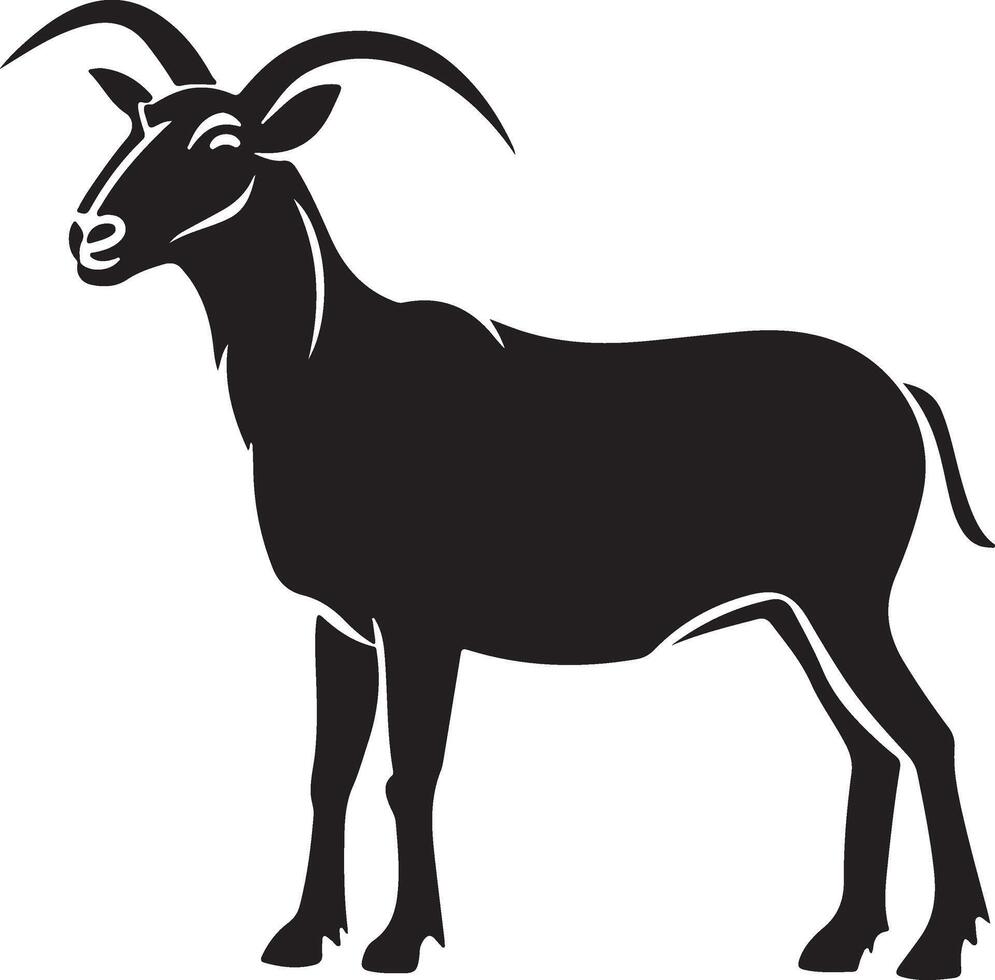 Flat design goat silhouette vector