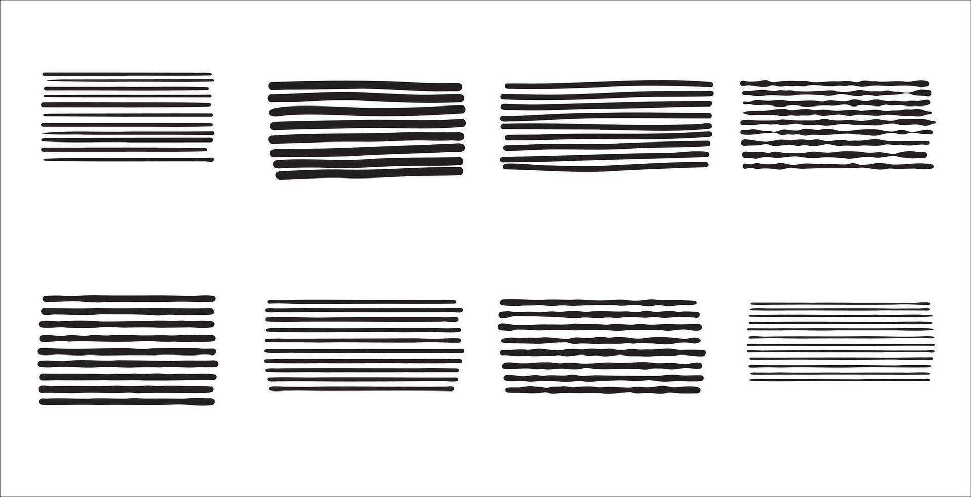 Distortion line. Black glitch minimal texture. Modern abstract distorted pattern. Creative dynamic effect collection on white. Set of geometric wavy stripe vector