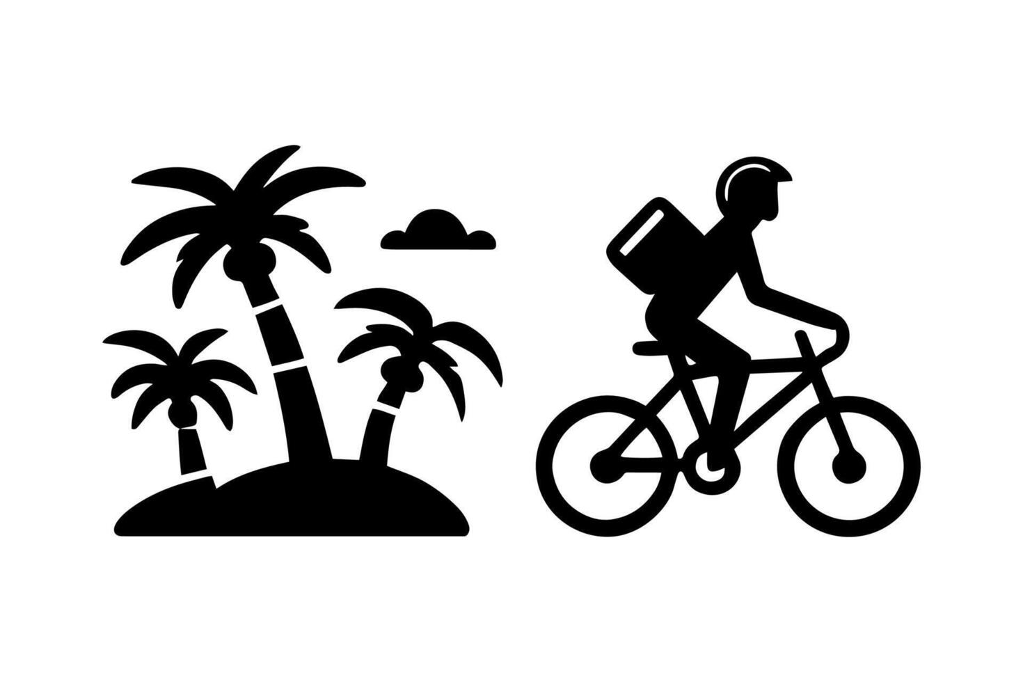 Bicycle Silhouette Natural vector
