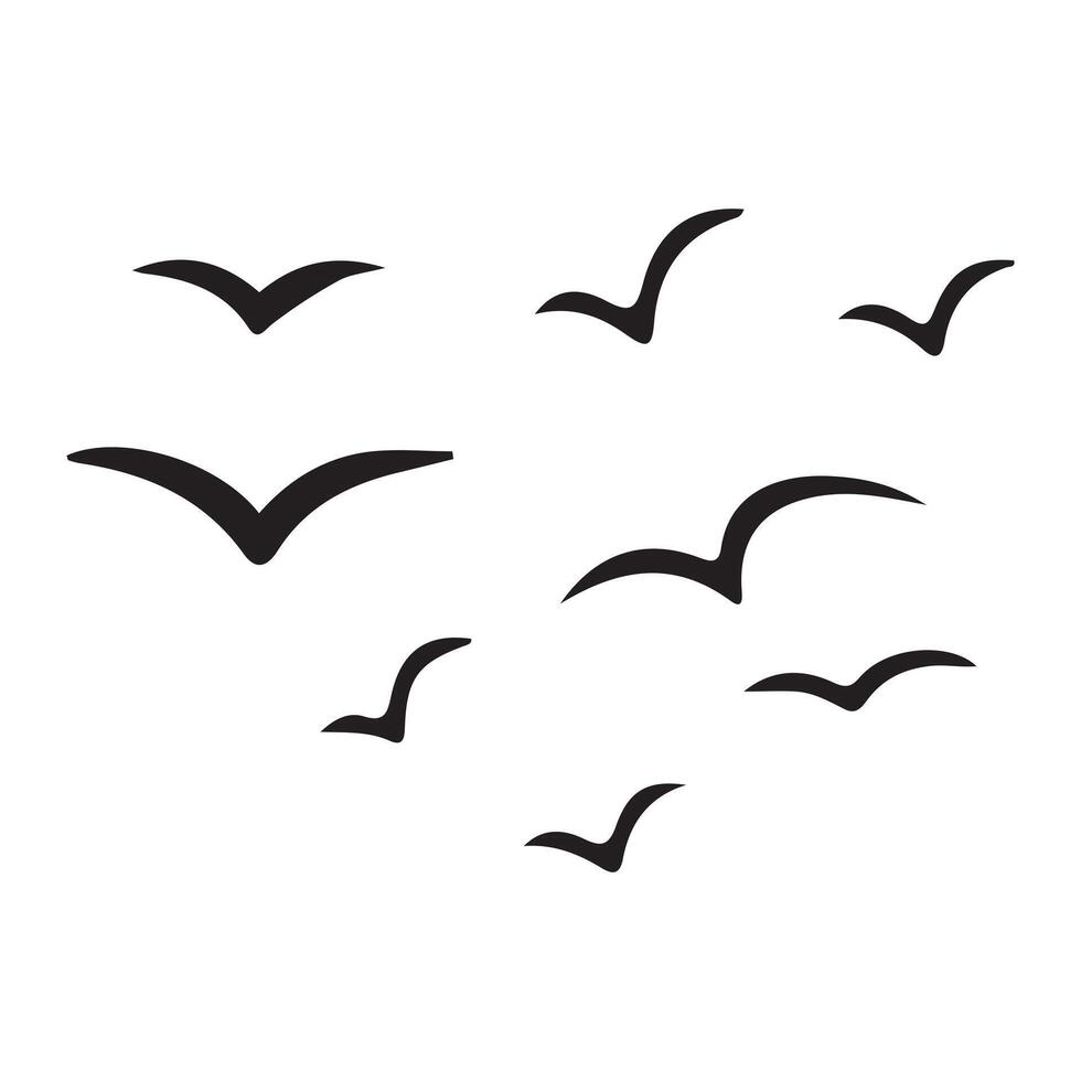 Bird Silhouette flat illustration. vector