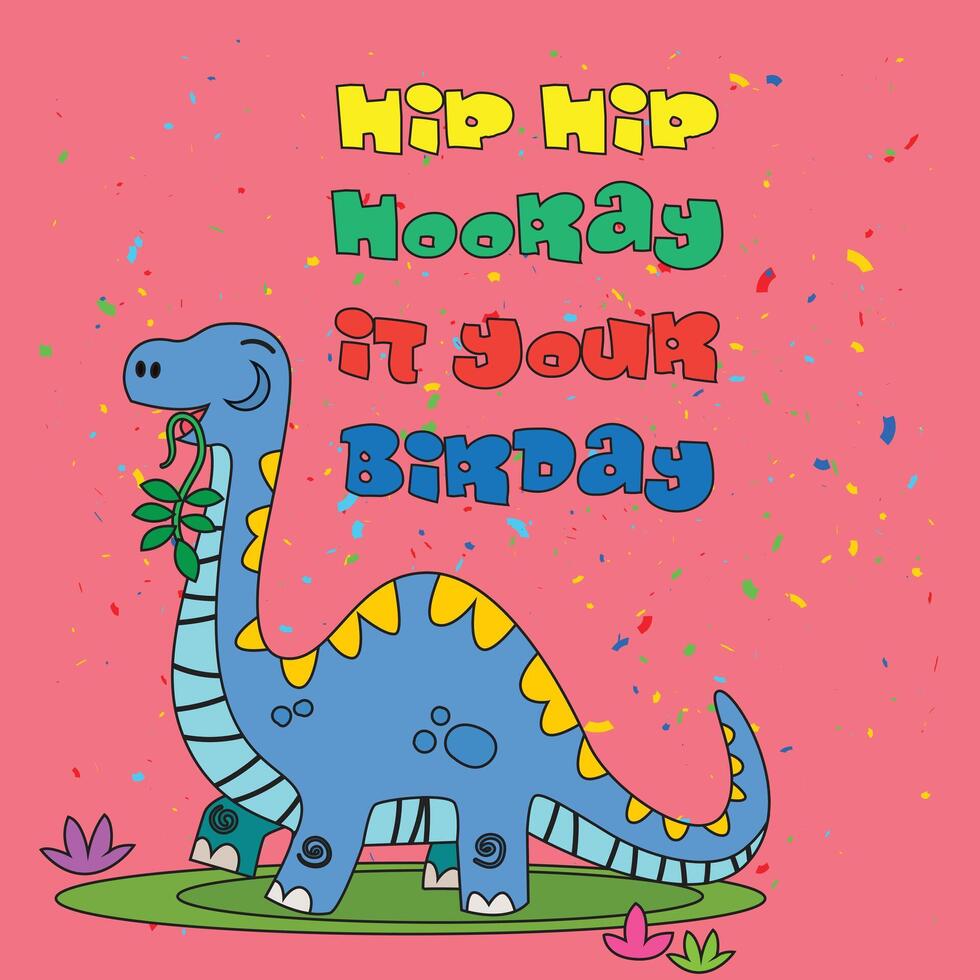 baby dinosaur happy birthday vector