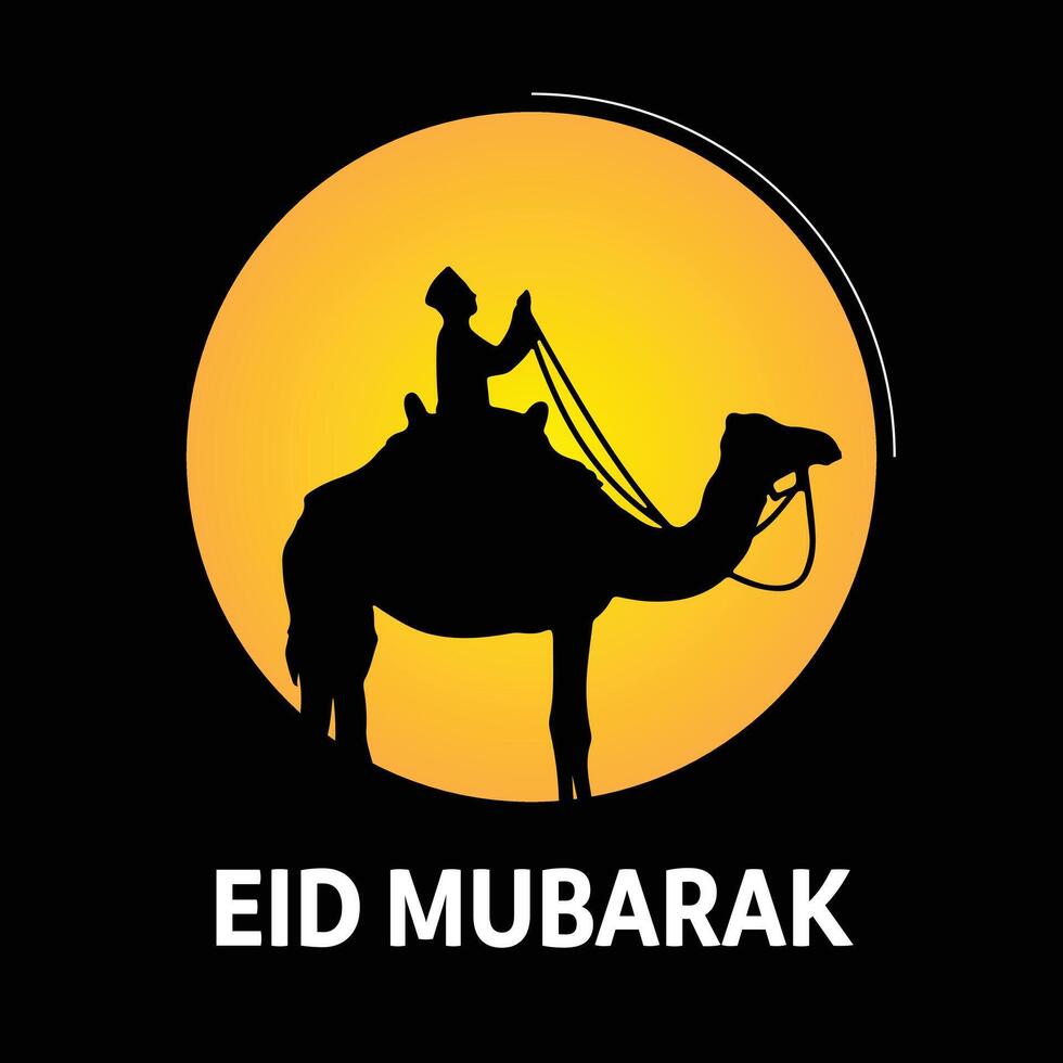 eid mubarak with black background vector