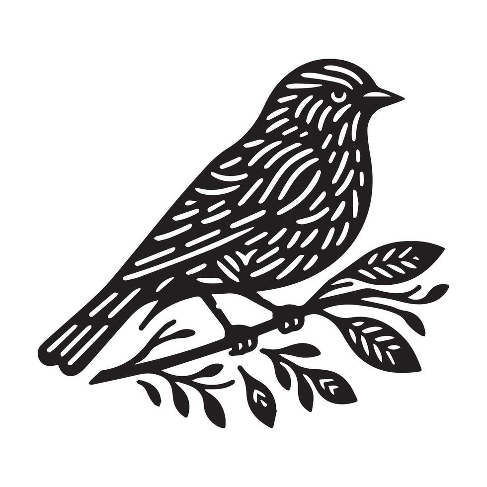 Bird silhouette flat illustration. vector