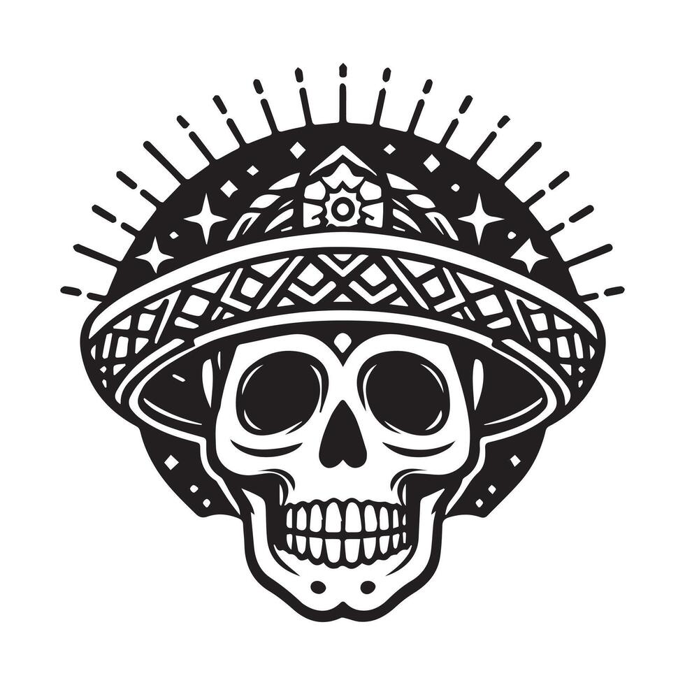 Skull silhouette flat illustration. vector