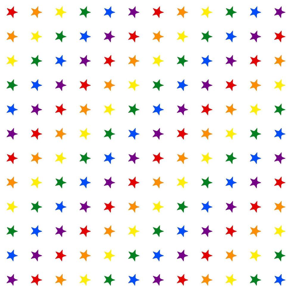 Seamless pattern with small Stars in rainbow colors isolated on a transparent background. Wrapper for pride month. Abstract background for pride month vector