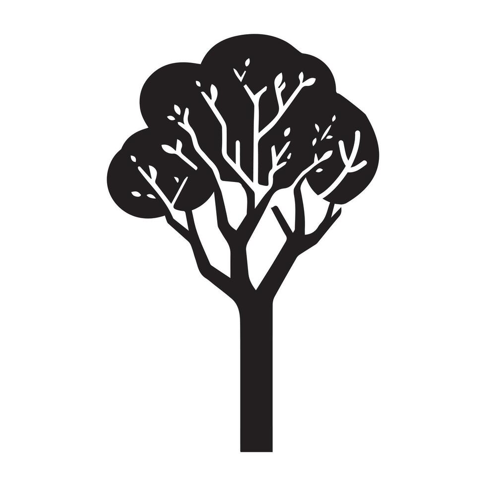 Tree silhouette illustration. vector