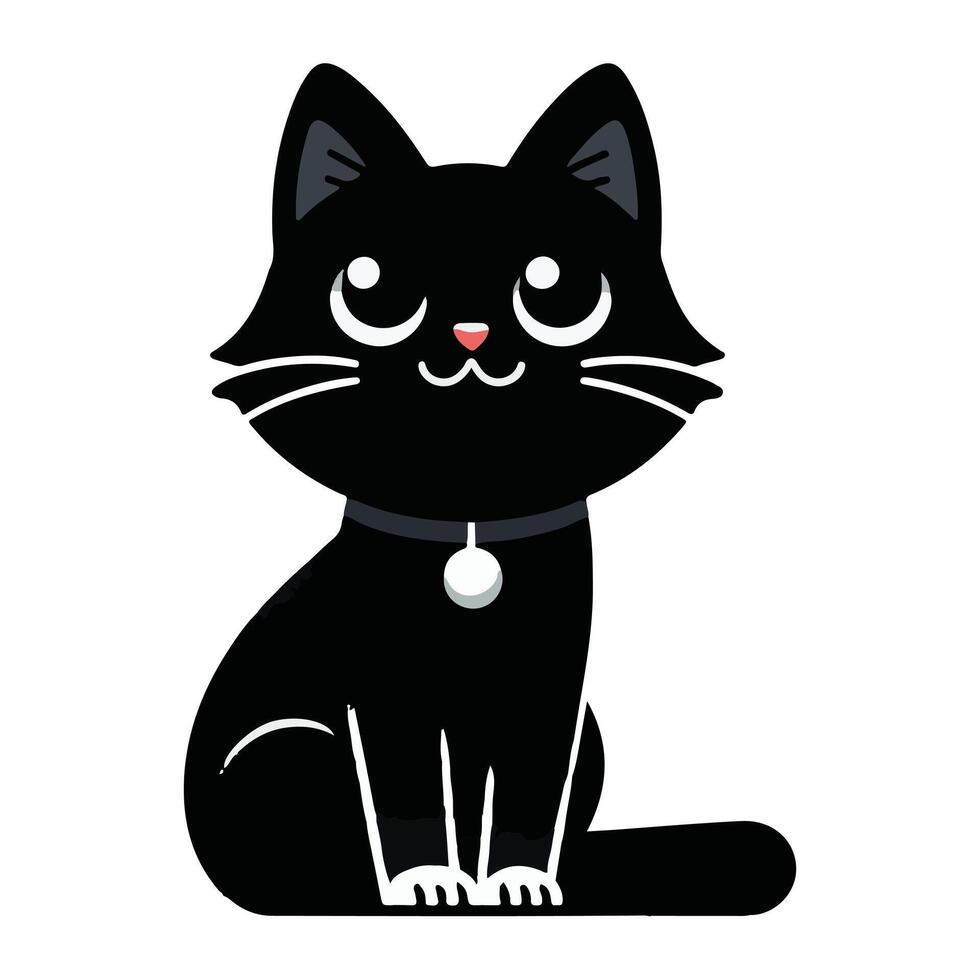 un gato silueta plano ilustración vector