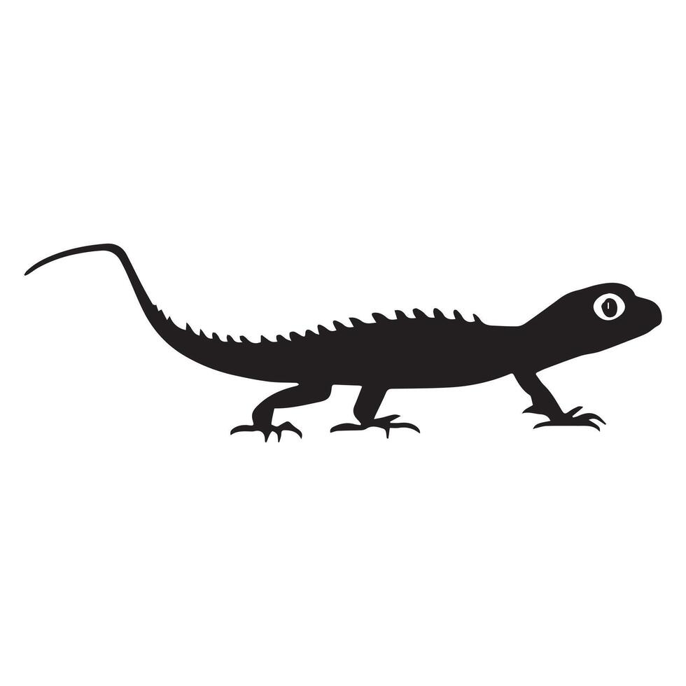 Lizard Silhouette Flat Illustration. vector