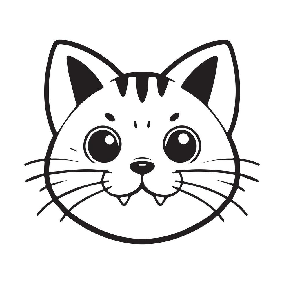 un gato silueta plano ilustración vector