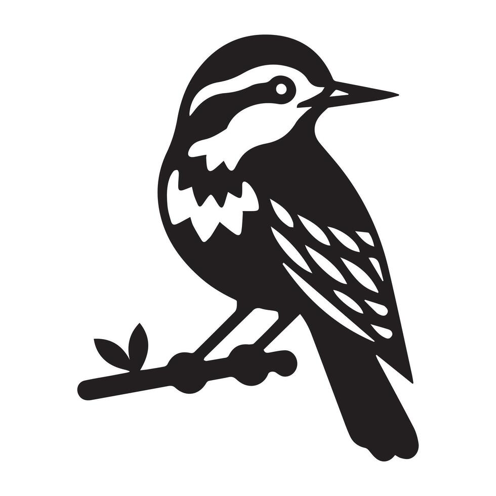 Bird silhouette flat illustration. vector